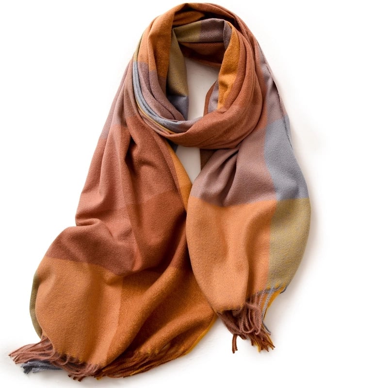 Women's Minimalist Color Block Polyester Printing Scarf