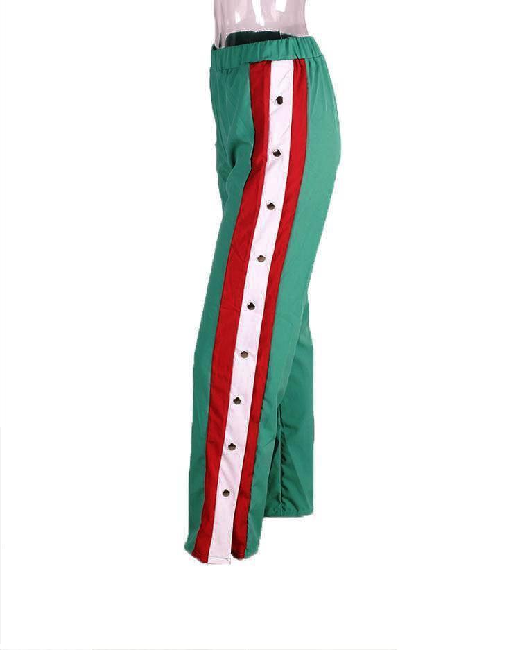 Side Stripe Buttoned Trousers