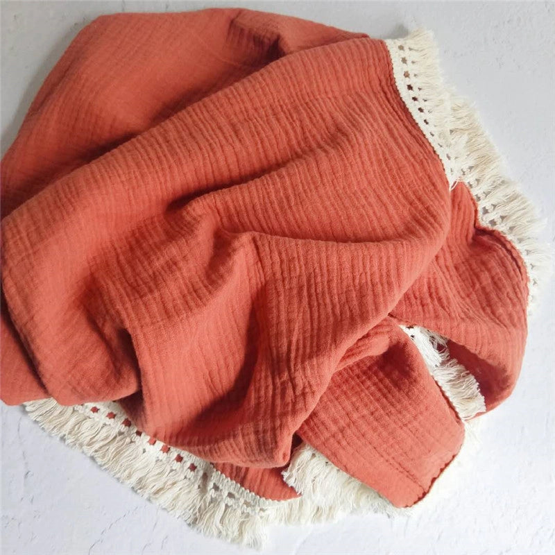 Minimalist Solid Color Cotton Blanket Baby Accessories
