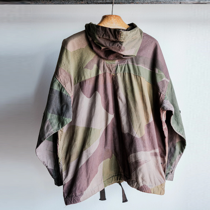 Men's Camouflage Multi-Pocket Cargo Pullover Windbreaker Jacket