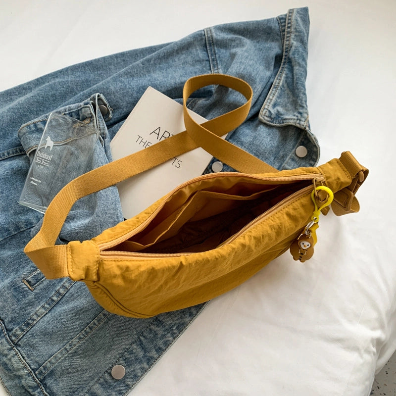 Women's Classic Style Solid Color Nylon Oxford Cloth Waist Bags