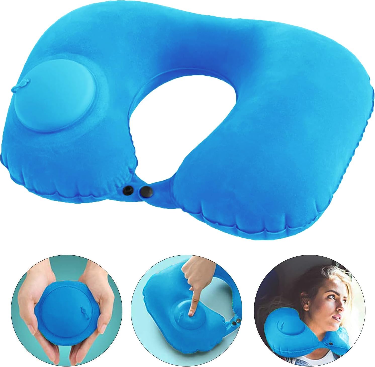 Portable Inflatable U-Shaped Travel Neck Pillow