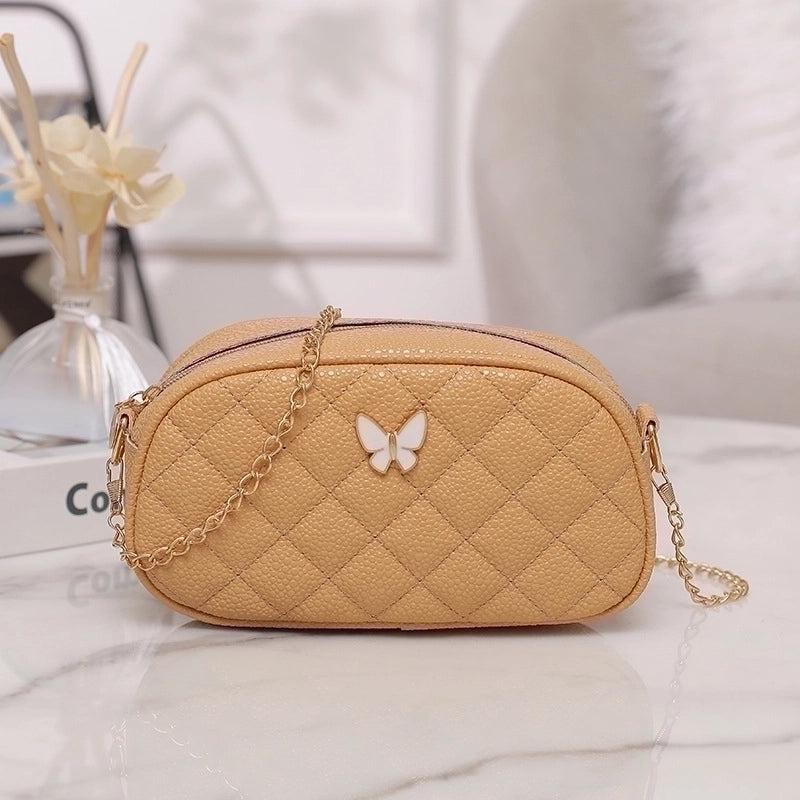Women's Pu Leather Solid Color Streetwear Oval Zipper Cloud Shape Bag