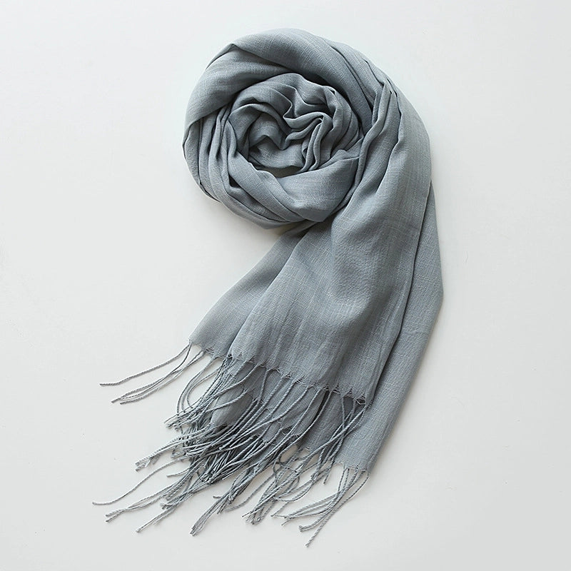 Unisex Minimalist Solid Color Polyester Scarf
