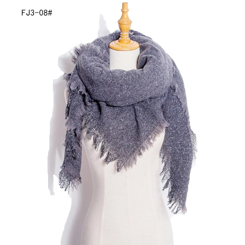 Women's Minimalist Solid Color Polyester Scarf