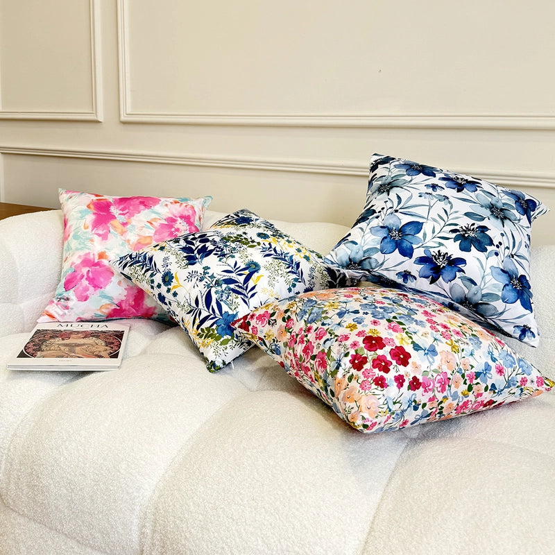 Luxurious Color Block Polyester Pillow Cases Couch & Sofa Decor