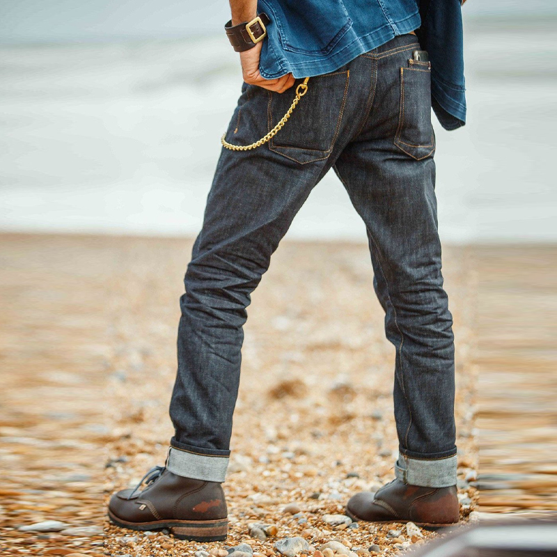 Retro motorcycle jeans Slim Straight Denim