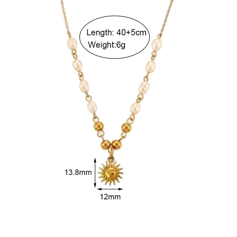 Basic Minimalist Classic Style Geometric 304 Stainless Steel 18K Gold Plated Necklace