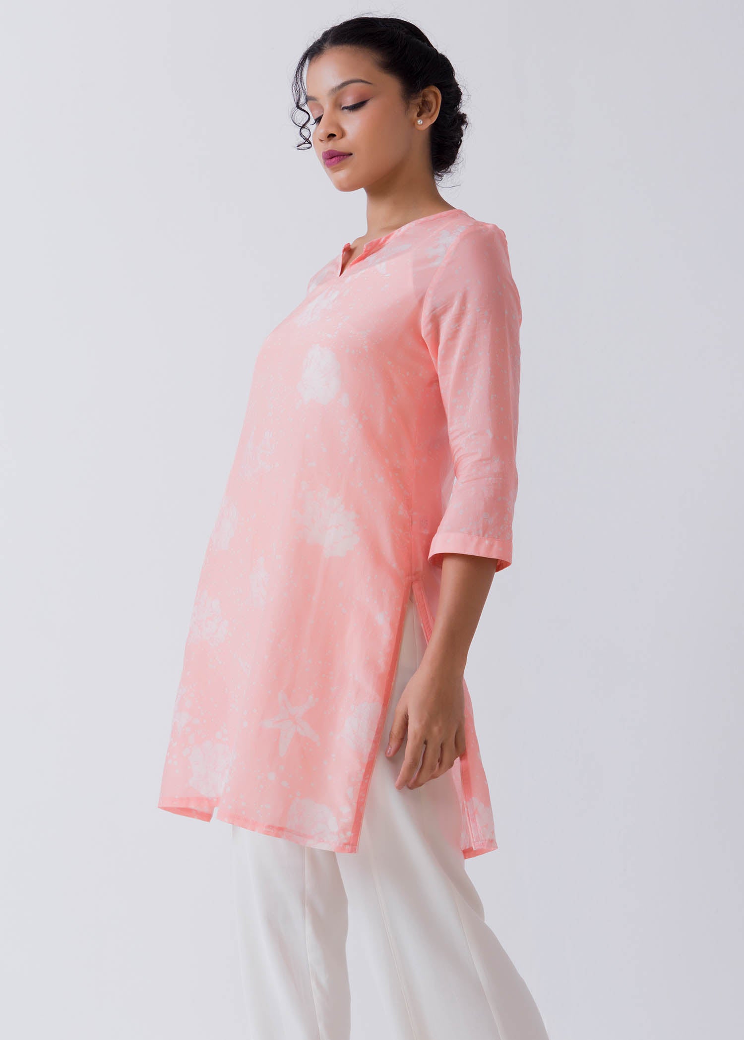 Seashell Hand Printed Batik Kurtha Top