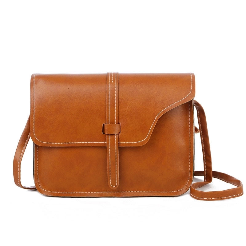 Women's Small Pu Leather Solid Color Vintage Style Square String Crossbody Bag