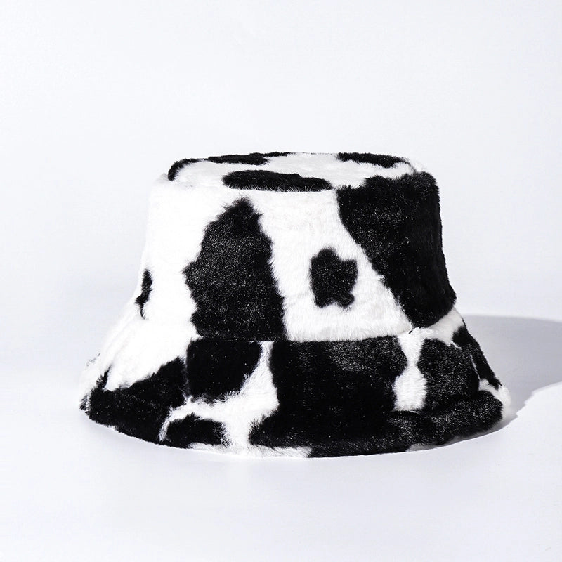 Unisex Vintage Style Cow Pattern Big Eaves Bucket Hat