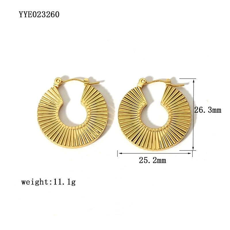 1 Pair Vintage Style Sector Heart Shape Solid Color Plating 304 Stainless Steel 18K Gold Plated Drop Earrings