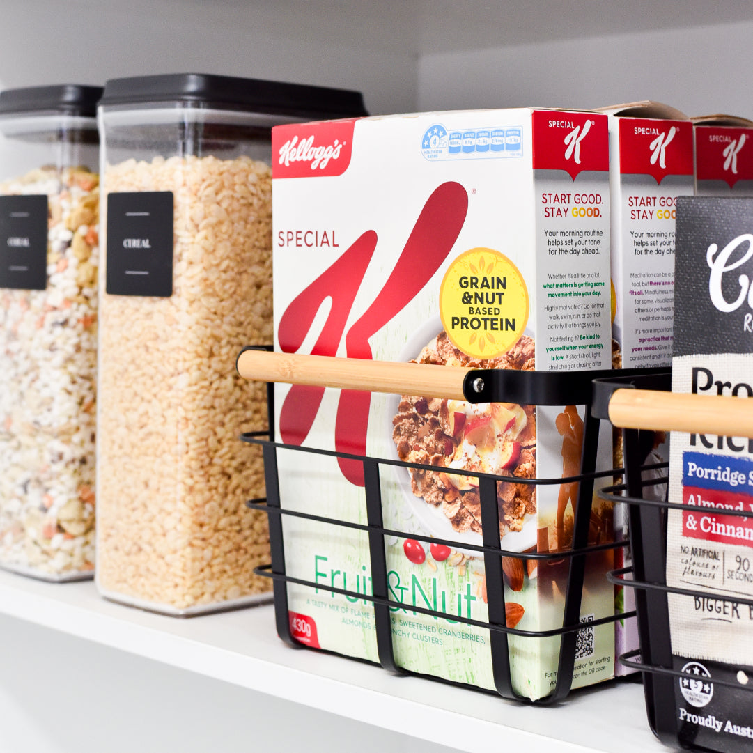 Metal Storage Basket - 6 Set Black