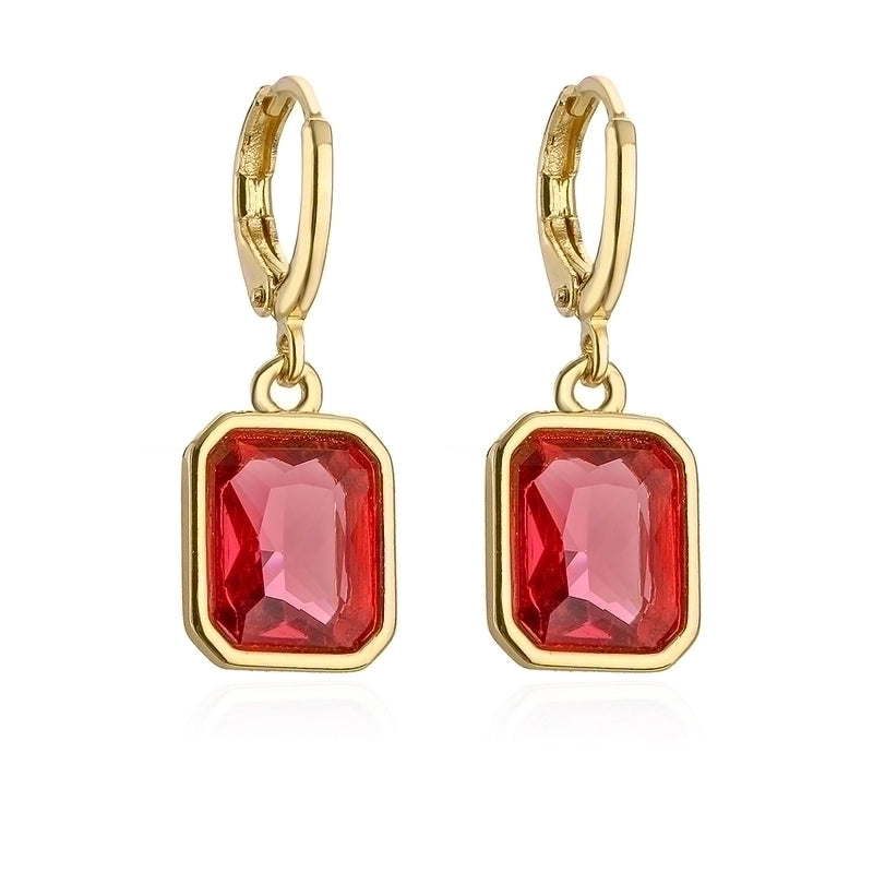 1 Pair Fashion Geometric Plating Copper Zircon 18k Gold Plated Earrings