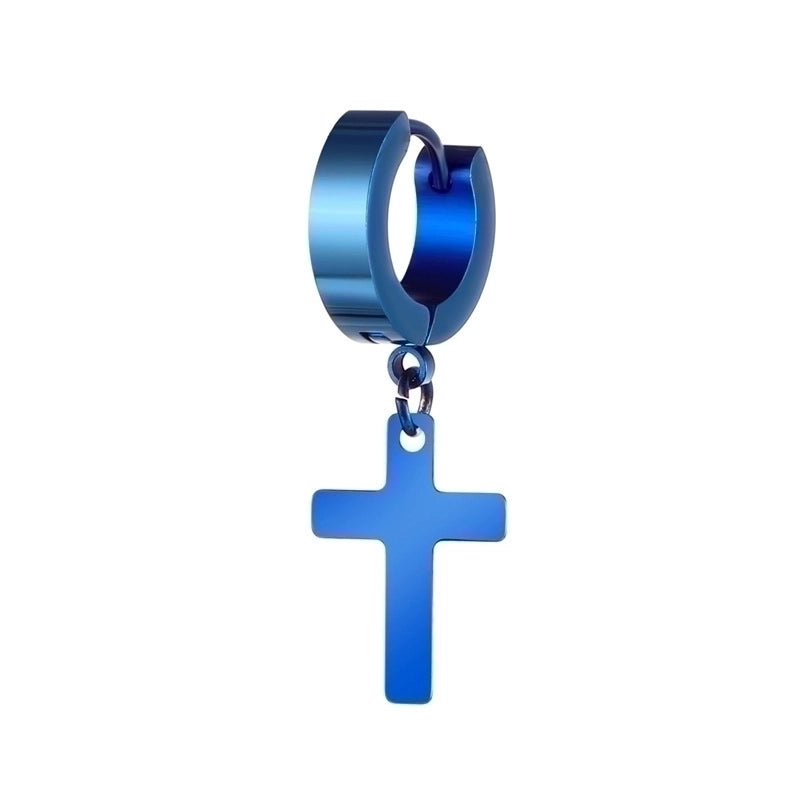 Minimalist Cross Titanium Steel Drop Earrings 1 Piece