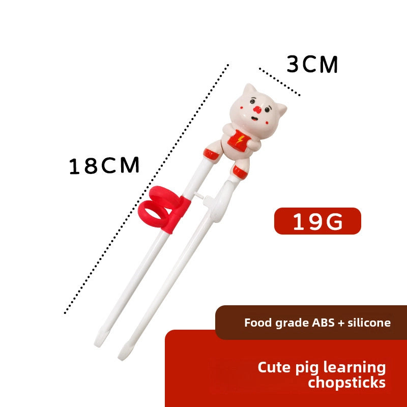 Portable Feeding Children's Tableware Set Cartoon Learning Chopsticks Training Chopsticks 304 Stainless Steel Spoon Fork