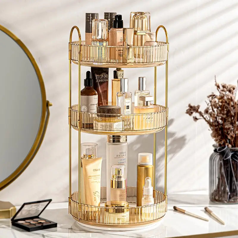 LUXURY 360° VANITY ORGANIZER – ROTATABLE MAKEUP STORAGE HOLDER