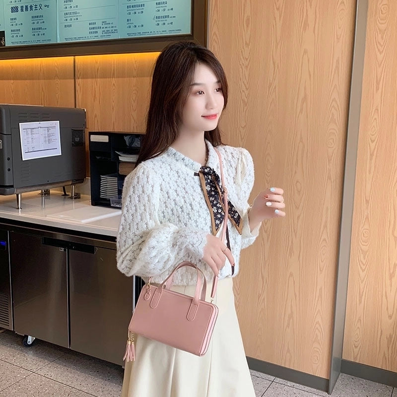 Women's Small Pu Leather Solid Color Elegant Square Zipper Shoulder Bag Handbag Crossbody Bag