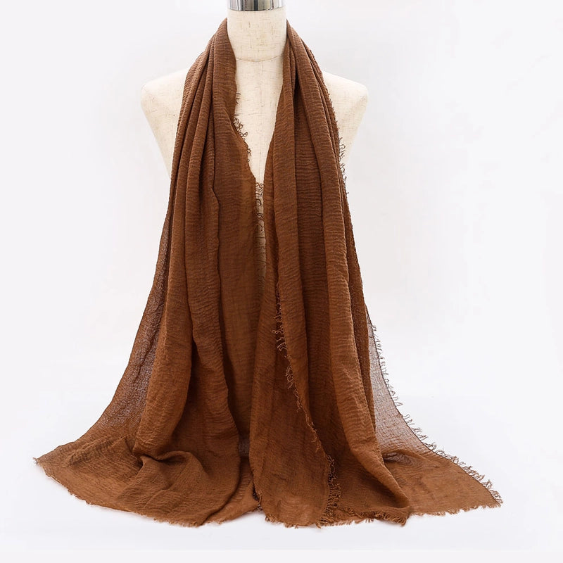 Women's Elegant Minimalist Solid Color Cotton Shawl