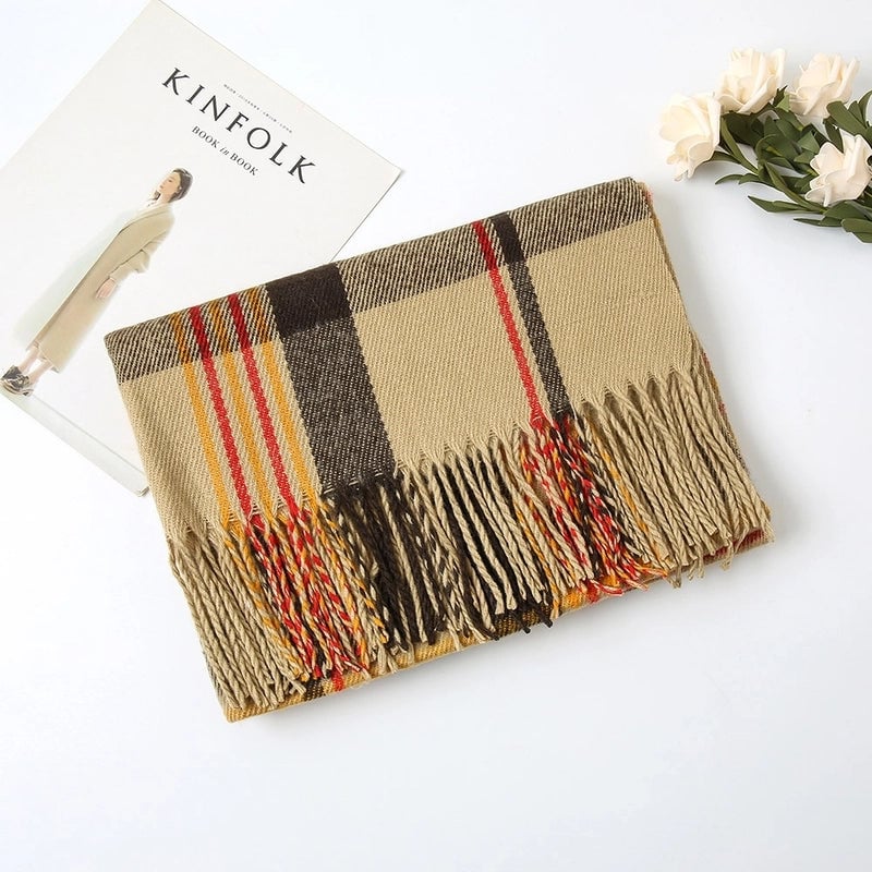 Women's Minimalist Classic Style Color Block Imitation Cashmere Scarf
