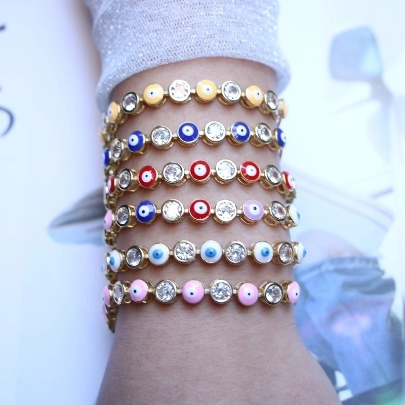 Copper Plating Geometric Artificial Gemstones Copper Bracelets