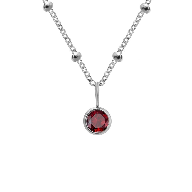 Minimalist Classic Style Geometric 316L Stainless Steel  Rhinestones Inlay Stainless Steel Necklaces