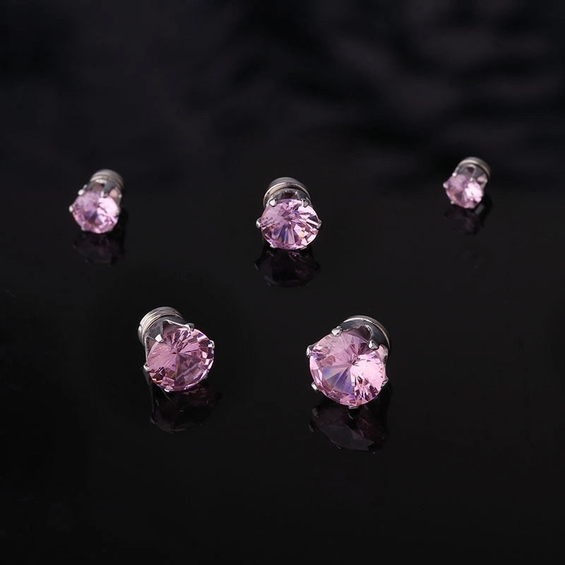 Ear Cartilage Rings & Studs Minimalist Geometric 316L Stainless Steel  Plating Zircon