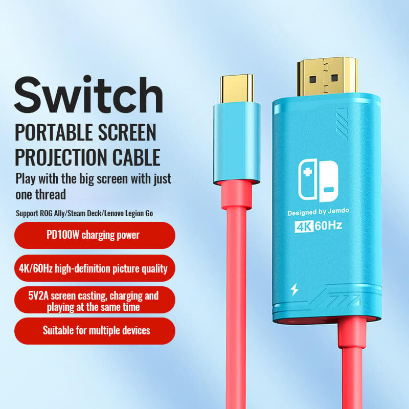 USB C to HDMI Adapter Cable Compatible with Nintendo Switch