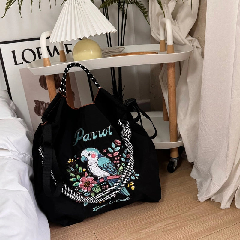 Women's Medium Nylon Animal Letter Vintage Style Classic Style Square Open Underarm Bag