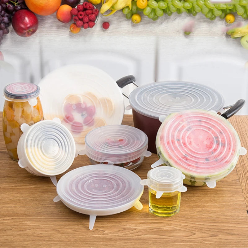 6 Pcs Silicone Covers Lid - Airtight Bowl Cover Lid