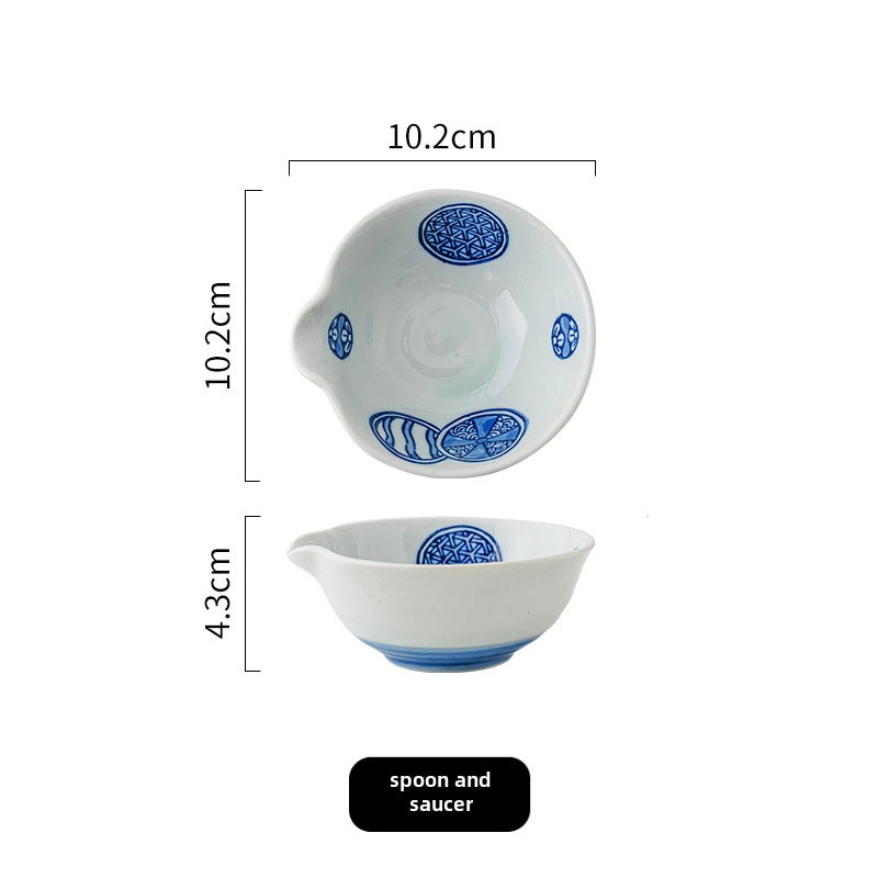 Hand-painted Ceramic Dip Bowl Seasoning Side Dishes Snack Bowl Household Soy Sauce Dish Hot Pot Small Bowl