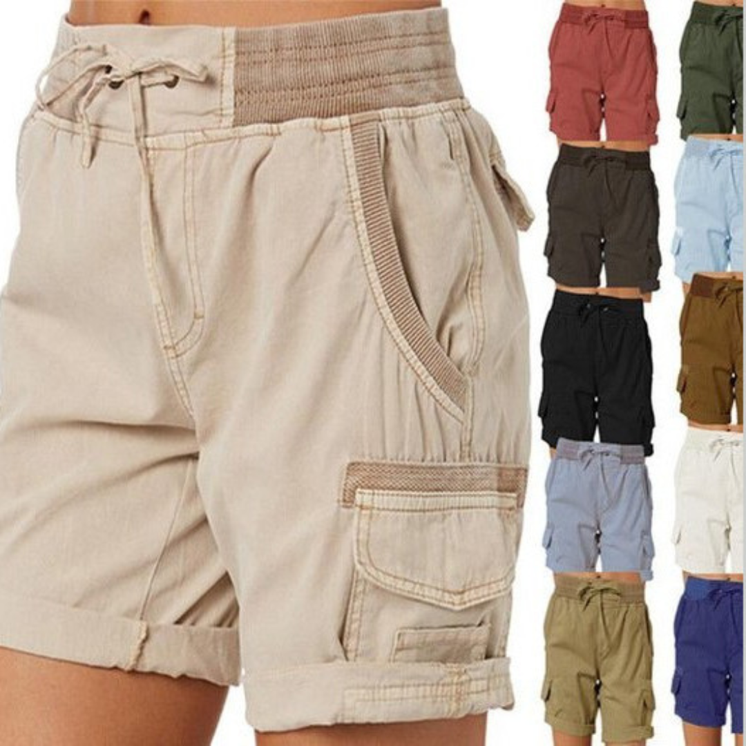 High waist ladies casual loose shorts