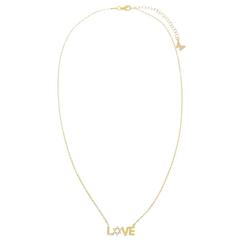 Star of David Love Necklace - Gold