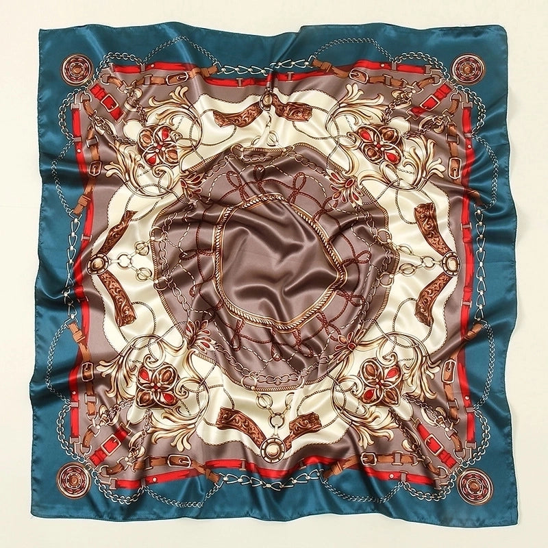 Women's Streetwear Printing Satin Printing Silk Scarf