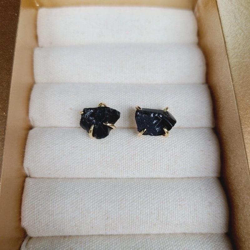 2 Pieces Minimalist Geometric Plating Crystal Ear Studs