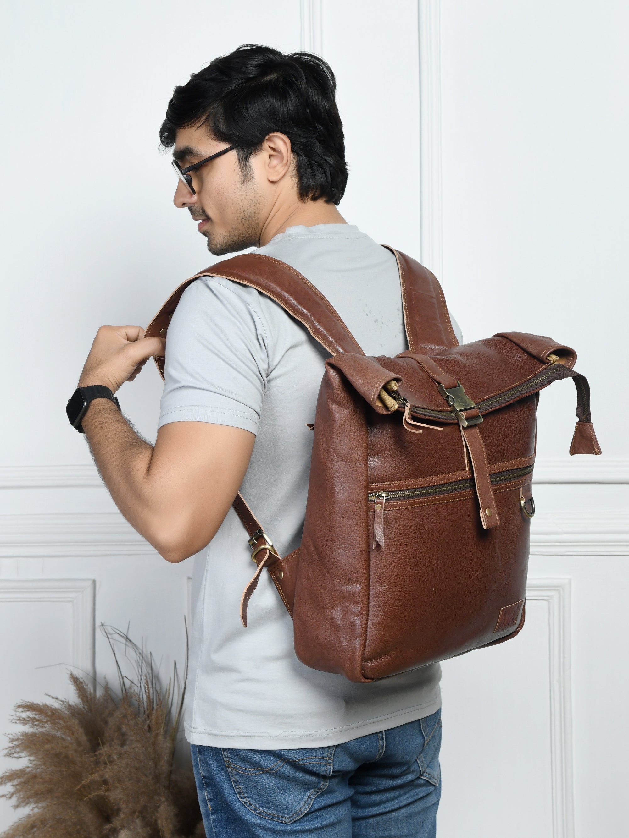 Roll-Top Backpack- Vintage