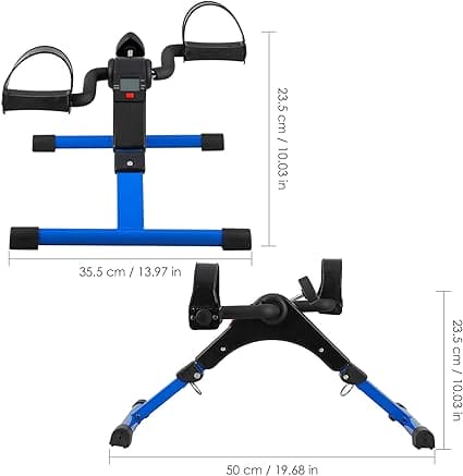 FOLDING PEDAL EXERCISER, MINI ARM LEG UNDER DESK EXERCISE BIKE FOOT HAND PEDDLER MACHINE