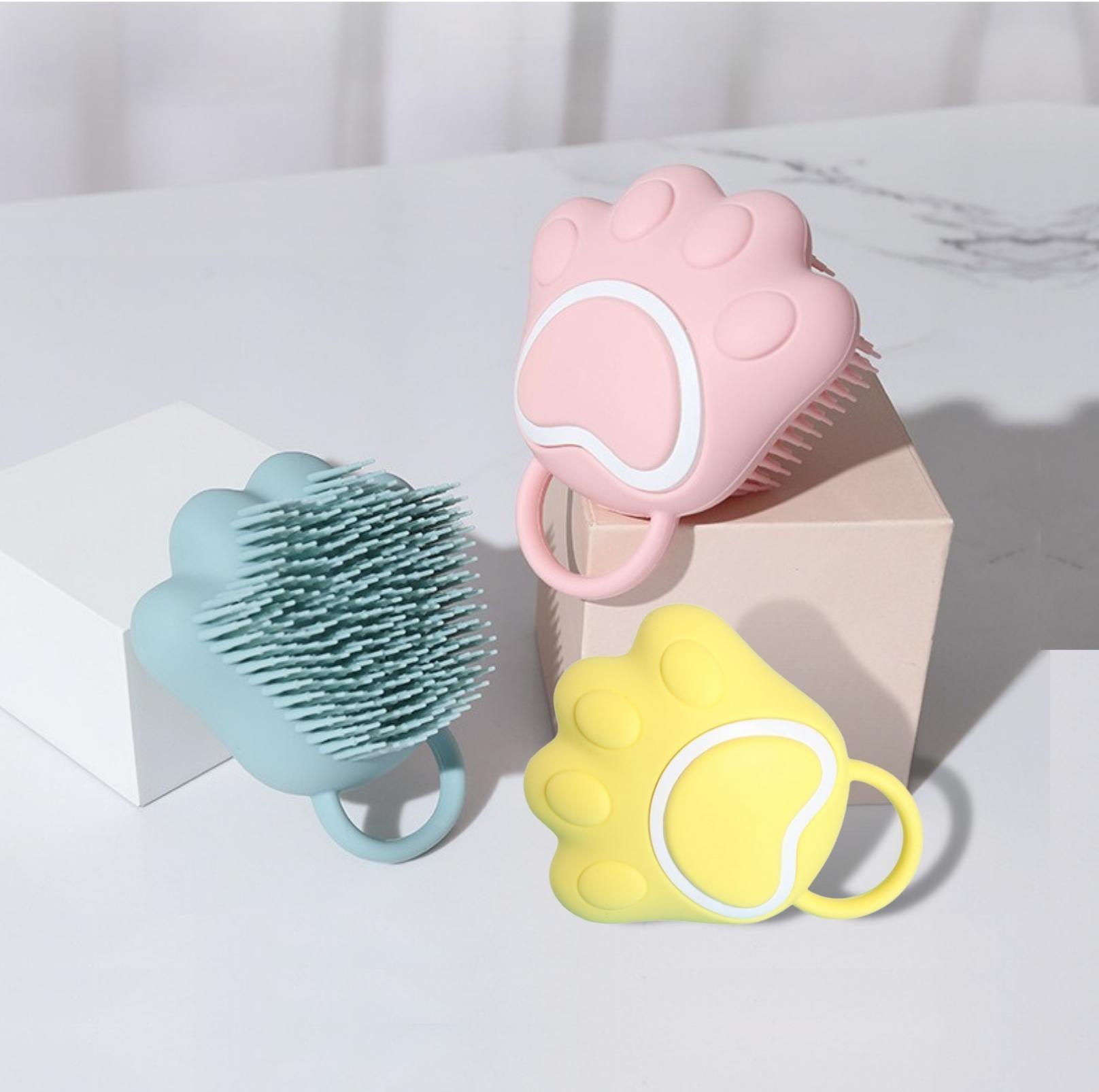 Cat Paw Shaped Pet Bathing Brush Massager - Gentle and Effective