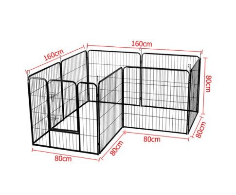 8 Panels Pet Dog Exercise Playpen Crate 80CM