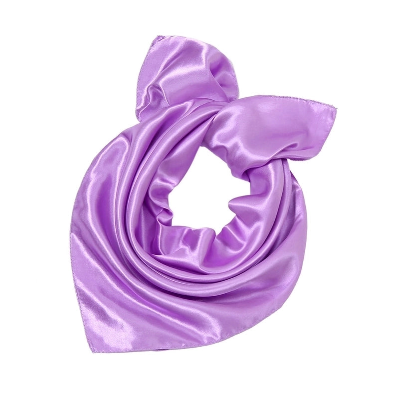 Women's Fashion Solid Color Satin Sewing Silk Scarves