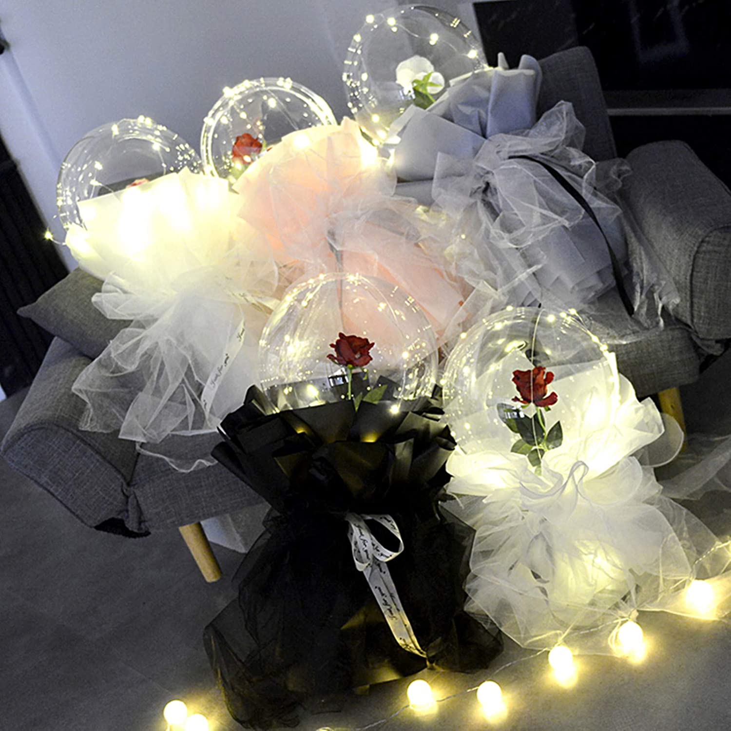 LED BALLOON ROSE BOUQUET( 2 Pcs)