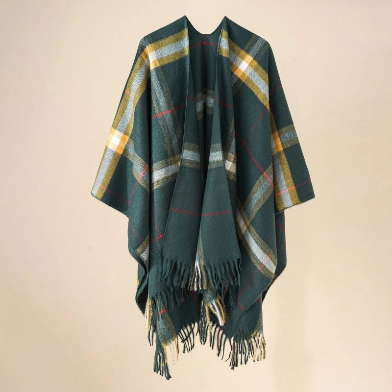 Women's Casual Lattice Polyester Tassel Shawl