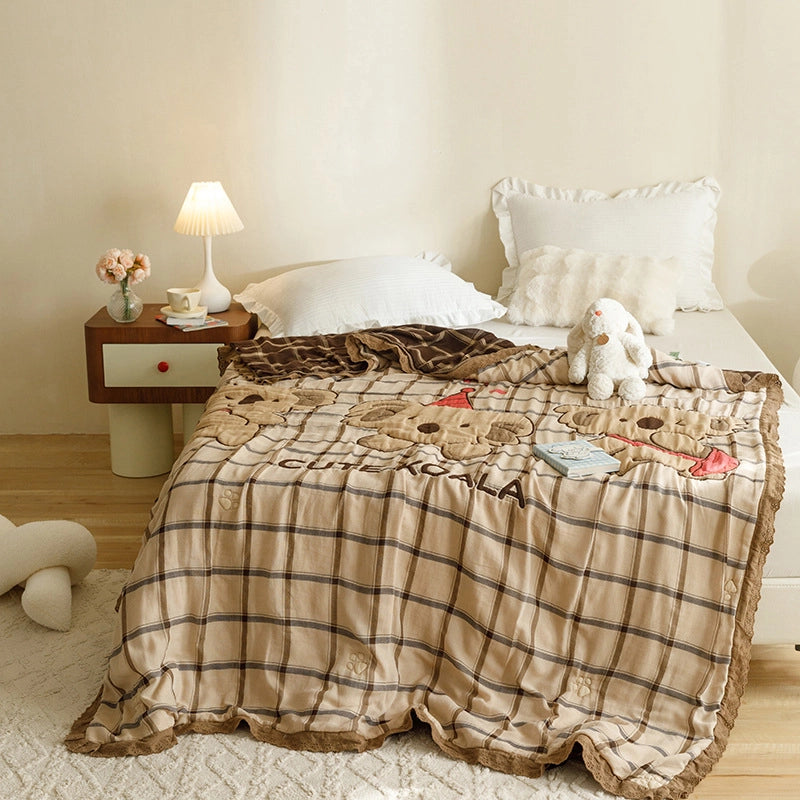 Cute Animal Cartoon Cotton Summer Blanket Bedding