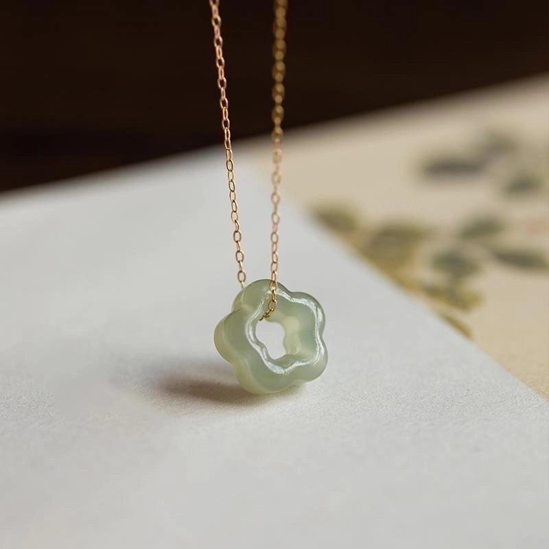 Elegant Flower 304 Stainless Steel Jade Plating