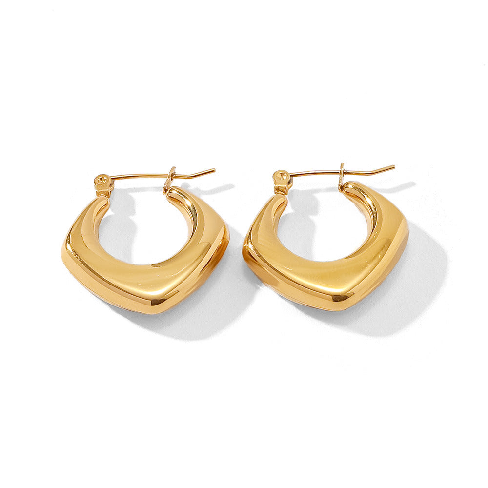 18K Gold Titanium Steel Earrings Earrings Stainless Steel
