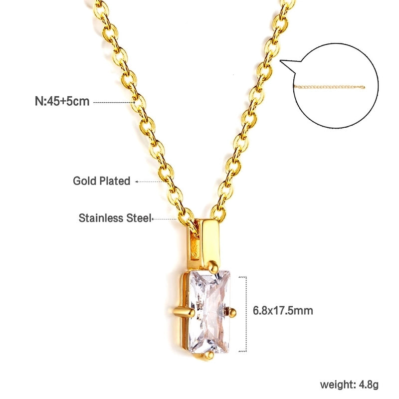 Minimalist Geometric Stainless Steel Titanium Steel Plating Gold Plated Pendant Necklace
