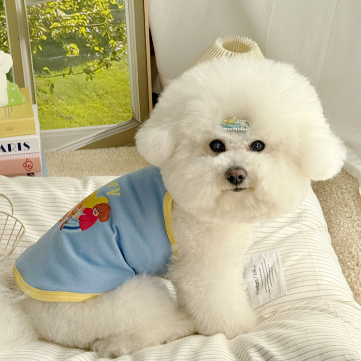 Cartoon Printed Color Block Dog Cat Vest/Dress