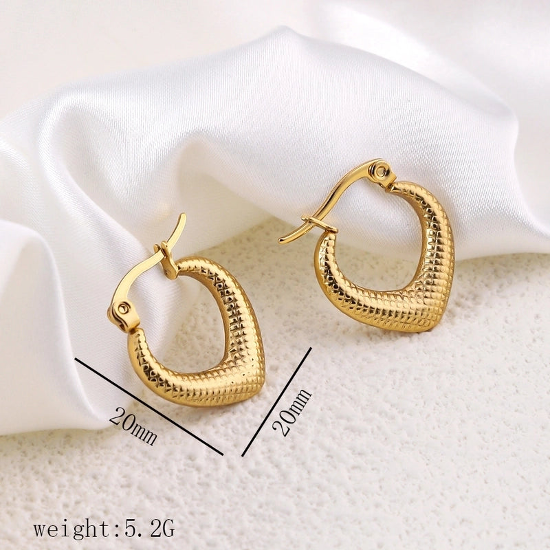 12 Pieces Minimalist Commute Geometric Heart Shape Plating Titanium Steel Drop Earrings Earrings Ear Studs