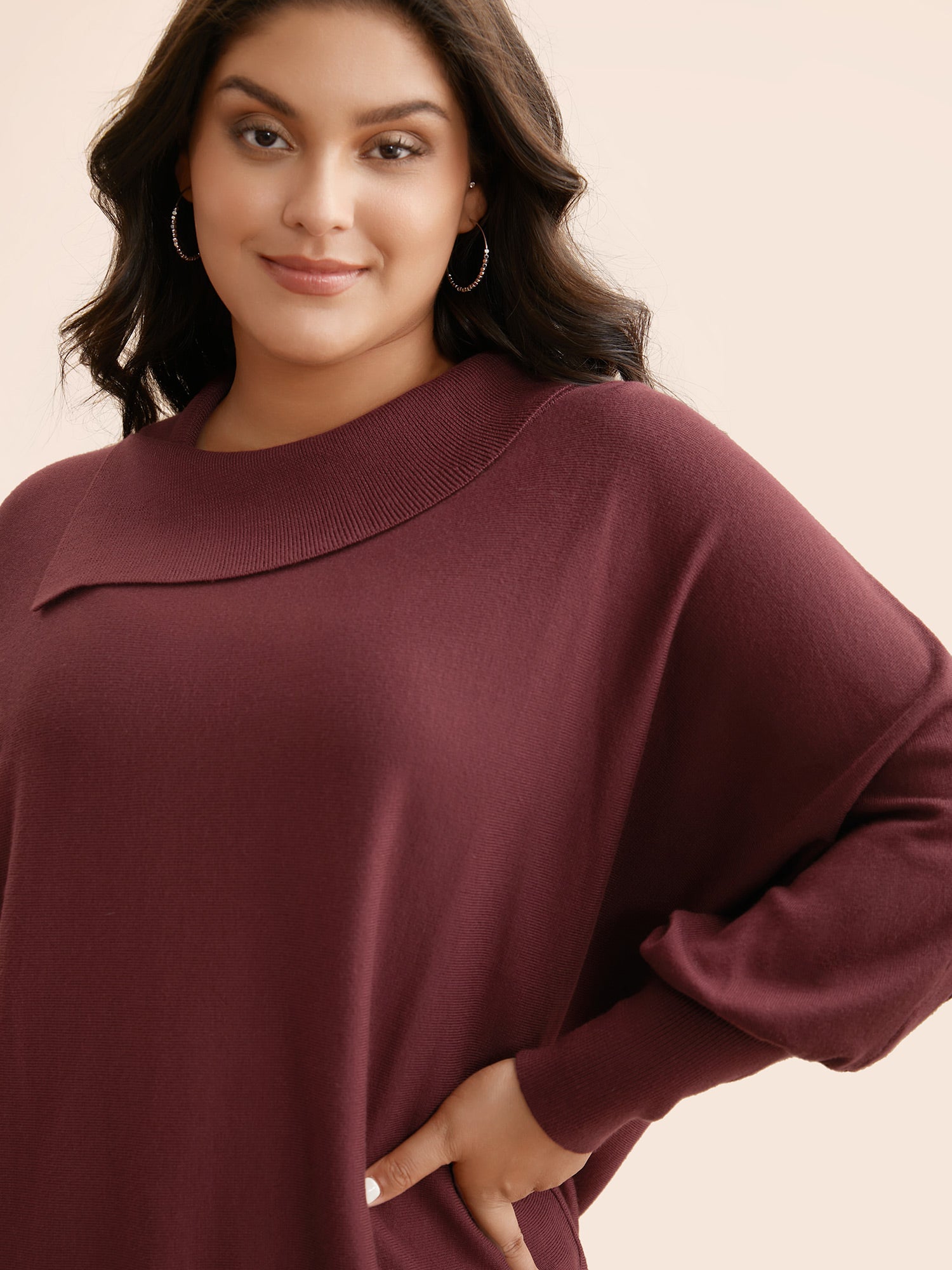 Supersoft Essentials Asymmetrical Neck Dolman Sleeve Pullover