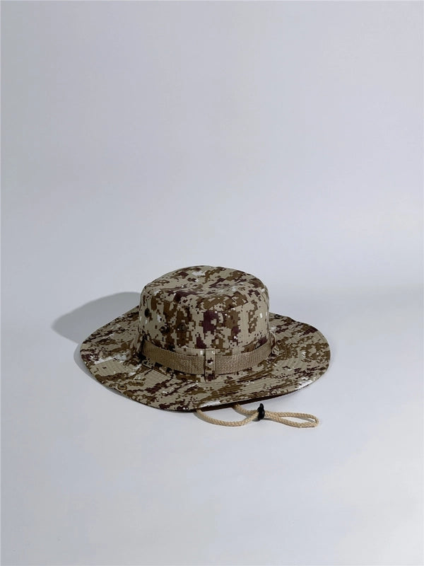 Unisex Tropical Solid Color Wide Eaves Bucket Hat
